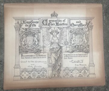 Coronation o King George V & Queen Mary, 1911 Invitation General Sir Peter & Lady Lumsden Coronation o King George V & Queen Mary, 1911 Invitation General Sir Peter & Lady Lumsden