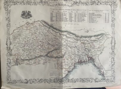 Northern India. A double page map of 1849. Northern India. A double page map of 1849.