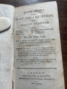 1794. East India Kalendar for 1794 by Debrett, in contemporary binding 1794. East India Kalendar for 1794 by Debrett, in contemporary binding