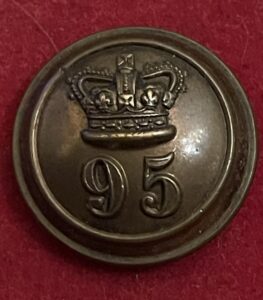 95th Foot Derbyshire Regt. 25mm officer's gilt button 1855-1881 95th Foot Derbyshire Regt. 25mm officer's gilt button 1855-1881