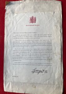 King George VI. a printed letter to Officer Cadets passing out from Sandhurst in June 1947 King George VI. a printed letter to Officer Cadets passing out from Sandhurst in June 1947