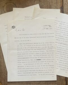 Lord Irwin, Viceroy of India [1926-31] a signed letter on constituional matters. June 1926