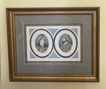 Indian miniature painted portraits of Emperor Shah Jahan & Mumtaz Mahal Indian miniature painted portraits of Emperor Shah Jahan & Mumtaz Mahal