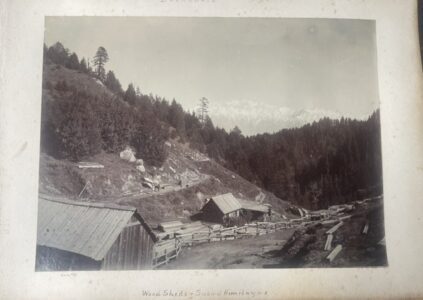 Dalhousie, a good Edwardian view of wood sheds against a Himalayan backdrop 1910 Dalhousie, a good Edwardian view of wood sheds against a Himalayan backdrop 1910