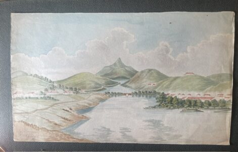 Ootacamund, watercolour of the most popular hill station of the Madras Presidency, rpobably 1840s.