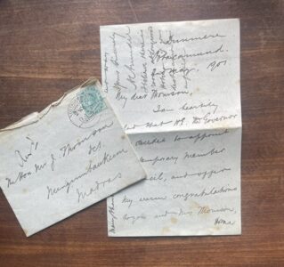 1901 Madras. A letter between two high ranking members of the I.C.S. when Lord Curzon was Viceroy 1901 Madras. A letter between two high ranking members of the I.C.S. when Lord Curzon was Viceroy
