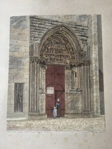 France. a good watercolour of an imposing church doorway dated 1875. France. a good watercolour of an imposing church doorway dated 1875.