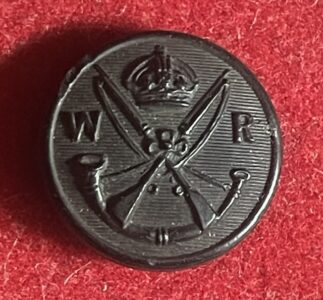 West Riding Rifles, 23mm black composition button West Riding Rifles, 23mm black composition button