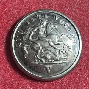 Royal Northumberland Fusiliers, 26mm, silver plated, mess waiter's button Royal Northumberland Fusiliers, 26mm, silver plated, mess waiter's button