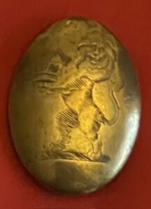 HEIC. An unusual and intriguing oval brass plate engraved with the East India Company crest HEIC. An unusual and intriguing oval brass plate engraved with the East India Company crest