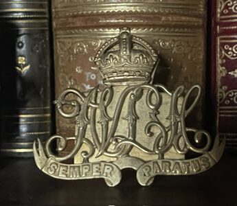 Assam Valley Light Horse. Gilt metal menu holder Assam Valley Light Horse. Gilt metal menu holder